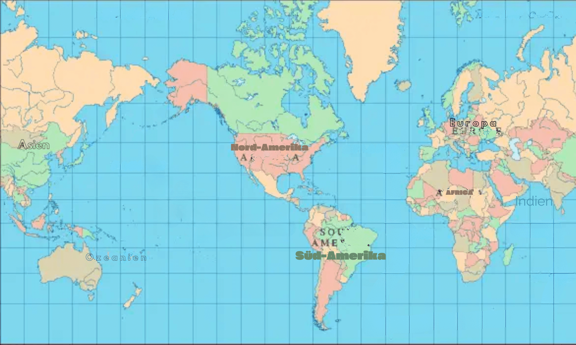 Amerikanische Weltkarte